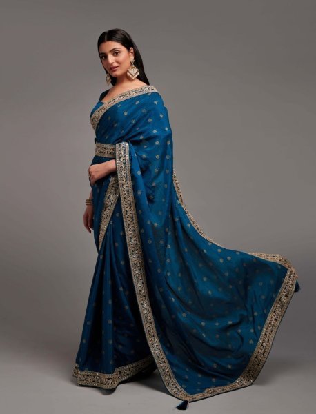 Wedding Wear Chinon Zari Work Saree Designer Wedding Sarees Wholesale