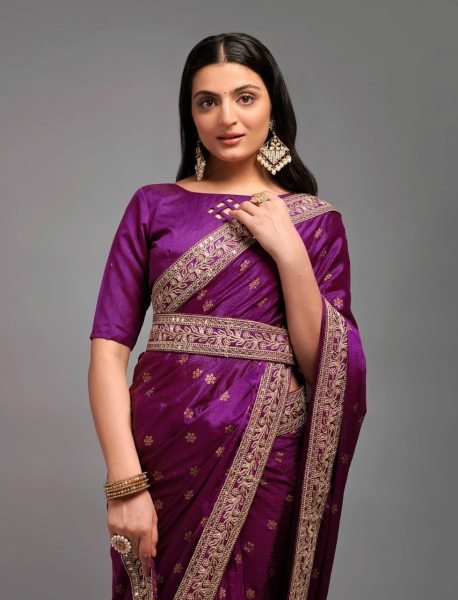 Wedding Wear Chinon Zari Work Saree Designer Wedding Sarees Wholesale