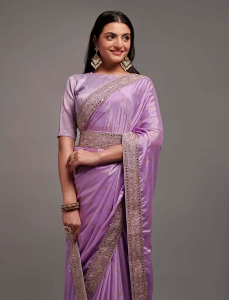 Wedding Wear Chinon Zari Work Saree Designer Wedding Sarees Wholesale