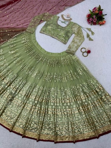 Wedding Wear Stylish Net Sequence Work Lehenga Choli  Designer Lehenga Choli