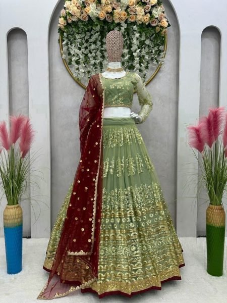 Wedding Wear Stylish Net Sequence Work Lehenga Choli  Designer Lehenga Choli