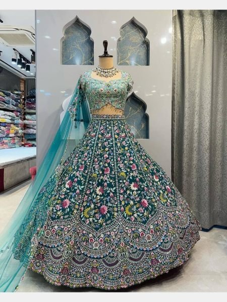 Wedding Wear Embroidery Sequins Cut Work Lehenga Choli Designer Lehenga Choli