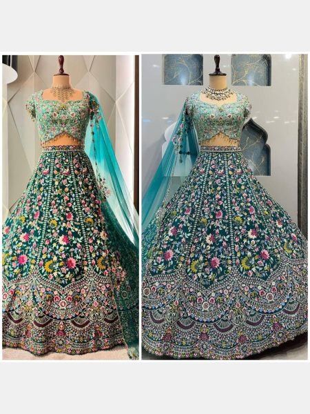 Wedding Wear Embroidery Sequins Cut Work Lehenga Choli Designer Lehenga Choli