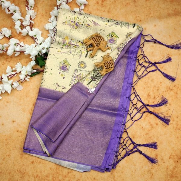 Wedding Wear Fabulous Floral Printed Silk Saree Silk Sarees Wholesale