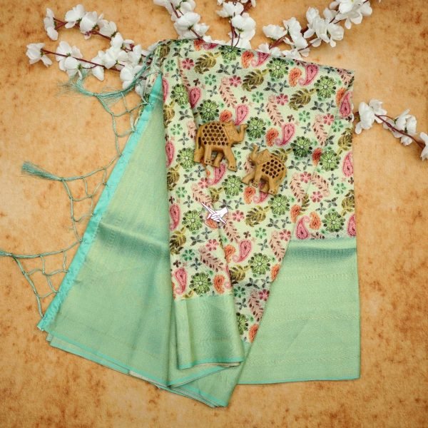Wedding Wear Fabulous Floral Printed Silk Saree Silk Sarees Wholesale