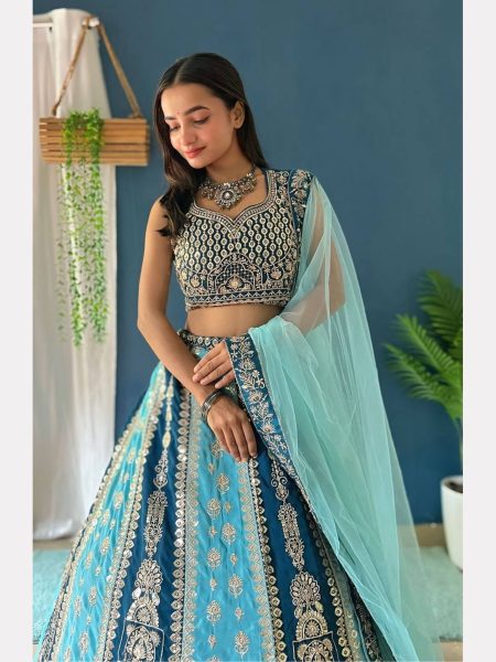 Wedding Wear Faux Georgette Embroidery Work Lehenga Choli  Designer Lehenga Choli