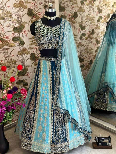 Wedding Wear Faux Georgette Embroidery Work Lehenga Choli  Designer Lehenga Choli