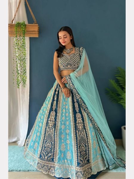 Wedding Wear Faux Georgette Embroidery Work Lehenga Choli  Designer Lehenga Choli