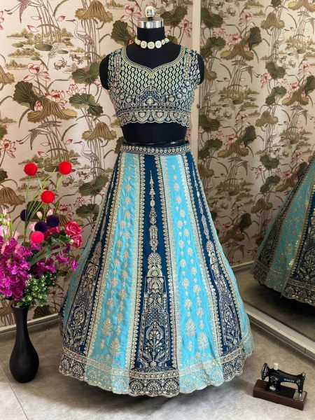 Wedding Wear Faux Georgette Embroidery Work Lehenga Choli  Designer Lehenga Choli