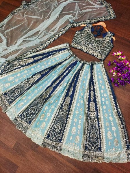 Wedding Wear Faux Georgette Embroidery Work Lehenga Choli  Designer Lehenga Choli