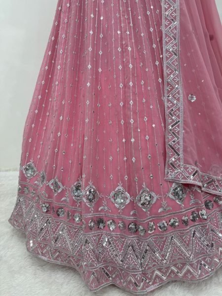 Wedding Wear Faux Georgette Lehenga Choli  Designer Lehenga Choli