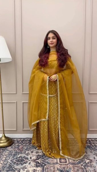 Wedding Wear Faux Georgette Lehenga Choli With Sequence Work  Designer Lehenga Choli