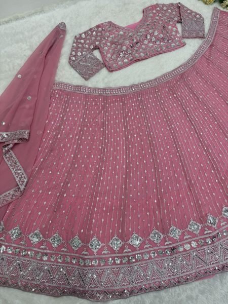 Wedding Wear Faux Georgette Lehenga Choli  Designer Lehenga Choli