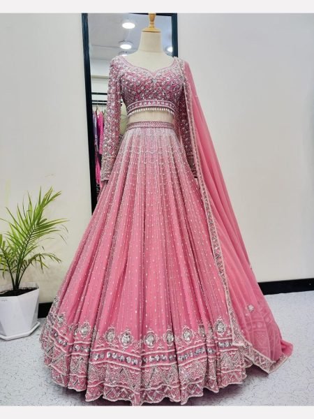 Wedding Wear Faux Georgette Lehenga Choli  Designer Lehenga Choli