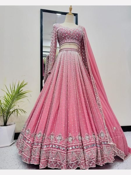 Wedding Wear Faux Georgette Lehenga Choli  Designer Lehenga Choli