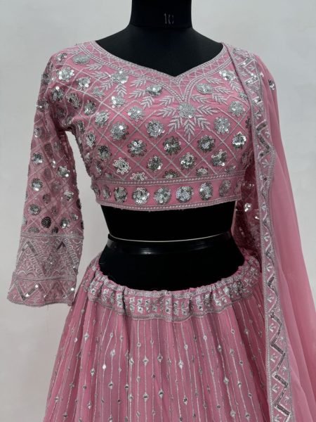 Wedding Wear Faux Georgette Lehenga Choli  Designer Lehenga Choli