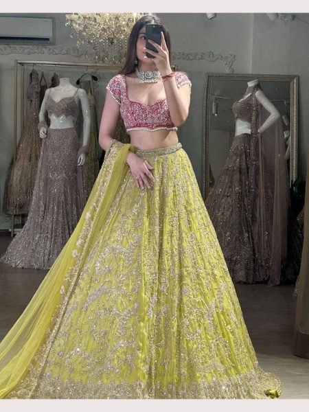 Wedding Wear Faux Georgette Sequence Lehenga Choli  Designer Lehenga Choli