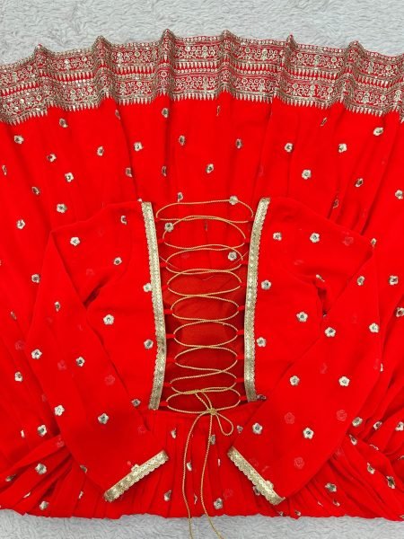 Wedding Wear Foux Georgette Sequence Gown With Dupatta  Ready To Wear Collection