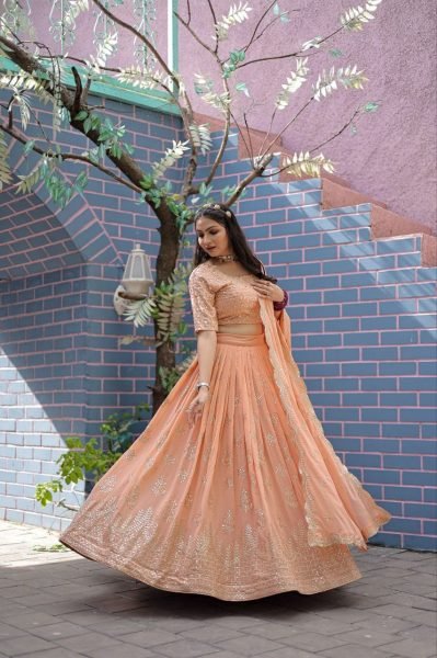 Wedding Wear Fox Georgette Embroidered Work Lehenga Choli  Designer Lehenga Choli