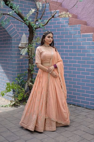 Wedding Wear Fox Georgette Embroidered Work Lehenga Choli  Designer Lehenga Choli