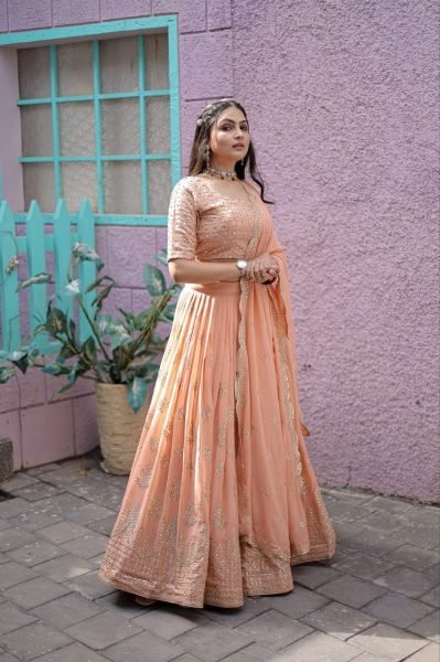 Wedding Wear Fox Georgette Embroidered Work Lehenga Choli  Designer Lehenga Choli