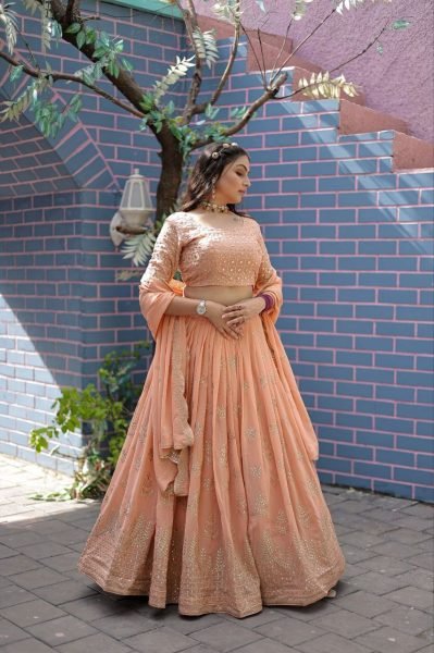 Wedding Wear Fox Georgette Embroidered Work Lehenga Choli  Designer Lehenga Choli