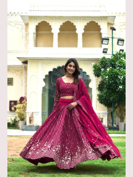 Wedding Wear Fox Georgette Lehenga Choli With Embroidery Work  Designer Lehenga Choli