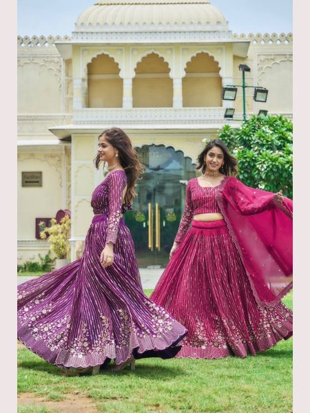 Wedding Wear Fox Georgette Lehenga Choli With Embroidery Work  Designer Lehenga Choli