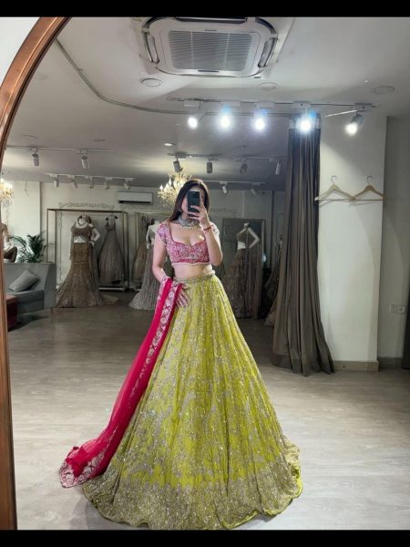 Wedding Wear Georgette Sequence Work Lehenga Choli Designer Lehenga Choli