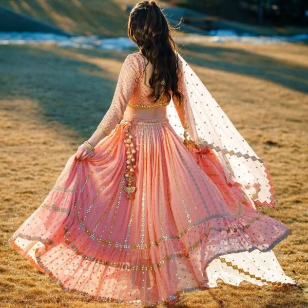 Wedding Wear Georgette Sequence Zari Design Lehenga Choli Designer Lehenga Choli