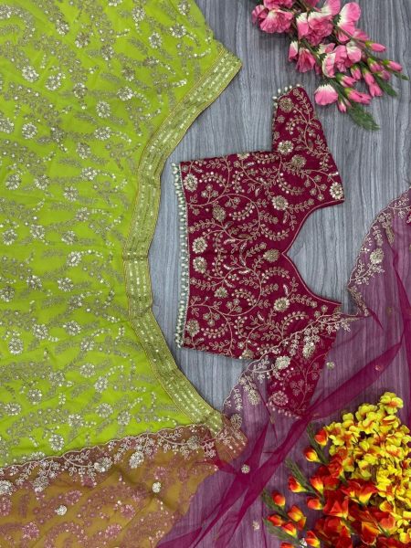 Wedding Wear Georgette Sequence Work Lehenga Choli Designer Lehenga Choli