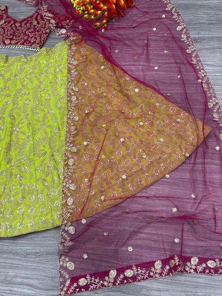 Wedding Wear Georgette Sequence Work Lehenga Choli Designer Lehenga Choli