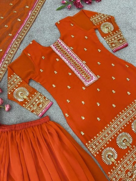 Wedding Wear Heavy Embroidered Palazzo Suit    Ready To Wear Collection