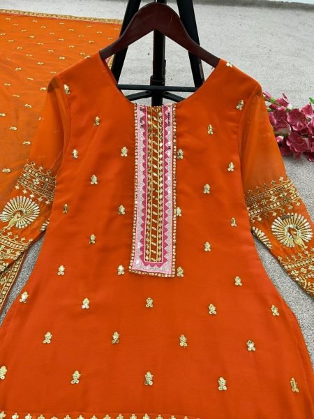Wedding Wear Heavy Embroidered Palazzo Suit    Ready To Wear Collection