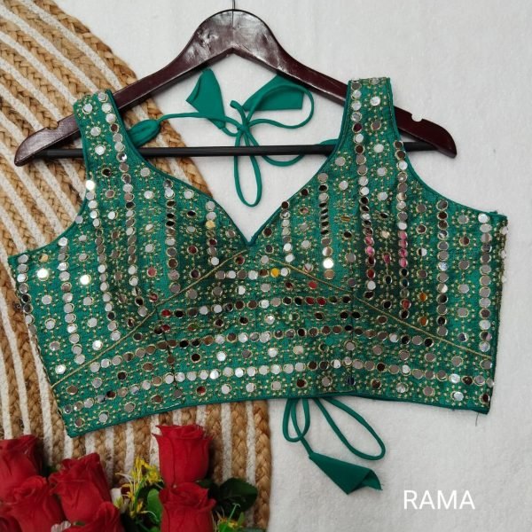 Wedding Wear Heavy Embroidery Work Blouse With Mirror Work  Blouse Collection