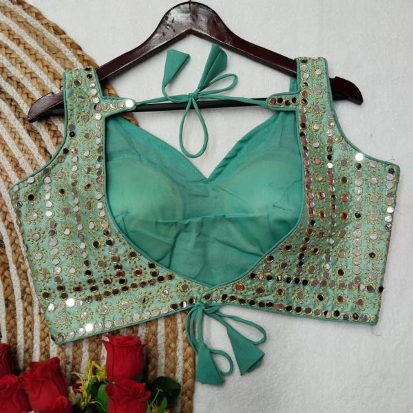 Wedding Wear Heavy Embroidery Work Blouse With Mirror Work  Blouse Collection