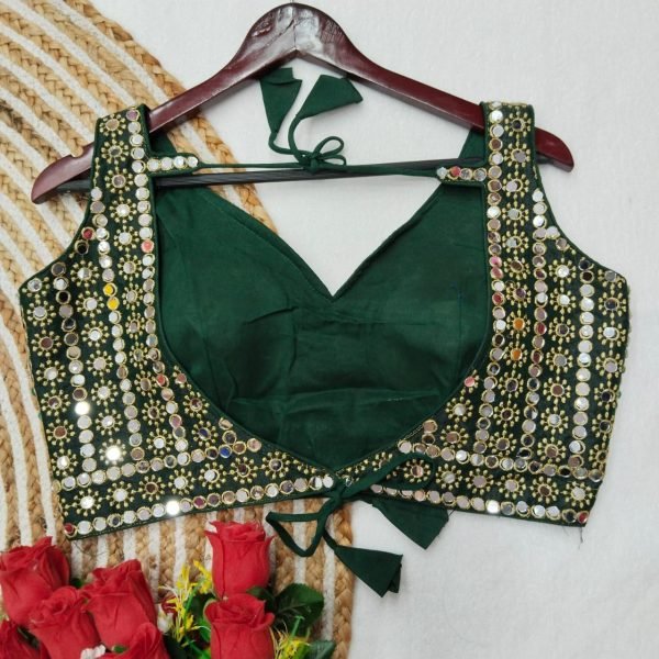 Wedding Wear Heavy Embroidery Work Blouse With Mirror Work  Blouse Collection