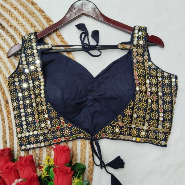 Wedding Wear Heavy Embroidery Work Blouse With Mirror Work  Blouse Collection