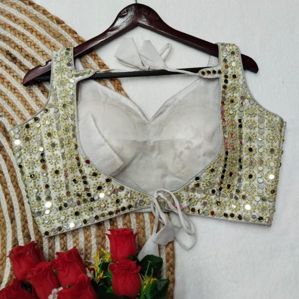 Wedding Wear Heavy Embroidery Work Blouse With Mirror Work  Blouse Collection
