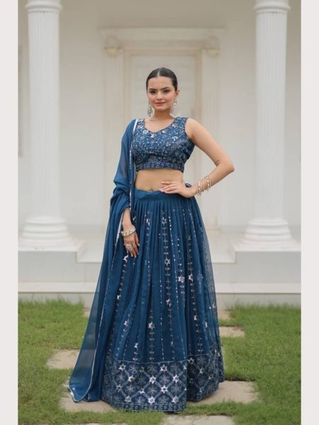 Wedding Wear Heavy Georgette Silk Lehenga Choli  Designer Lehenga Choli