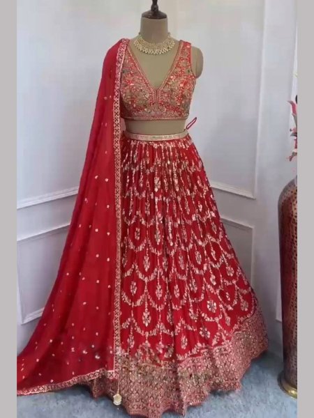 Wedding Wear Heavy Sequence Embroidered Work Lehenga Choli Collection   Lehenga