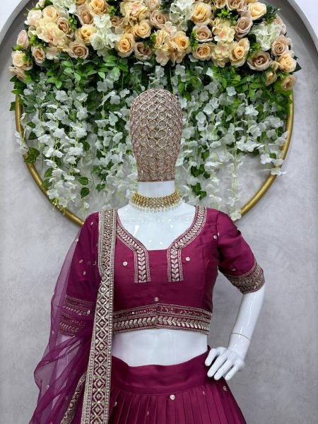 Wedding Wear Japan Satin Sequence Work Lehenga Choli  Designer Lehenga Choli
