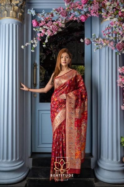 Wedding Wear Kashmiri  Weaving Banarasi Soft Silk Saree  Banarasi Saree Wholesale