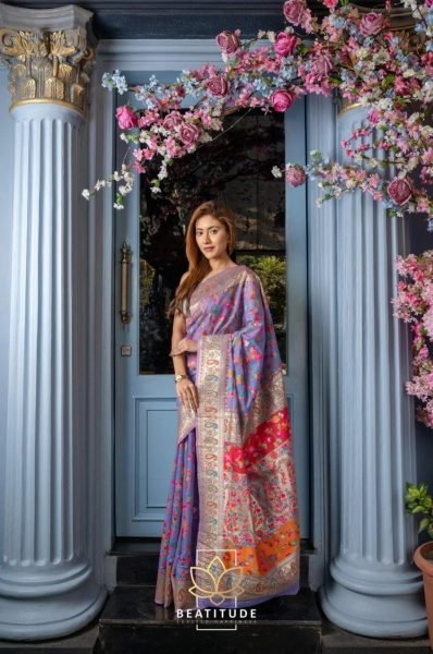 Wedding Wear Kashmiri  Weaving Banarasi Soft Silk Saree  Banarasi Saree Wholesale