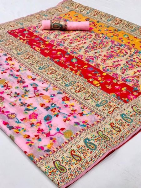 Wedding Wear Kashmiri  Weaving Banarasi Soft Silk Saree  Banarasi Saree Wholesale