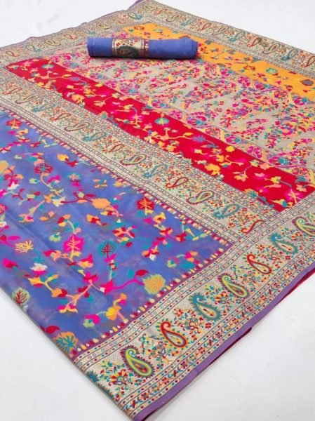 Wedding Wear Kashmiri  Weaving Banarasi Soft Silk Saree  Banarasi Saree Wholesale