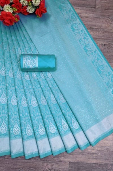 Wedding Wear Lichi Silk Saree with Jacquard Work Party   Festive Collection Silk Sarees Wholesale