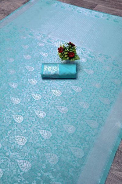 Wedding Wear Lichi Silk Saree with Jacquard Work Party   Festive Collection Silk Sarees Wholesale