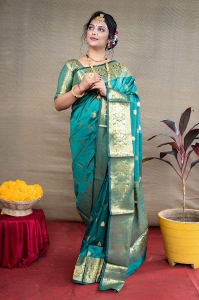 Wedding Wear Lichi Silk Saree  Silk Sarees Wholesale