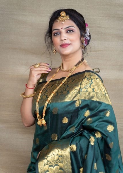 Wedding Wear Lichi Silk Saree  Silk Sarees Wholesale